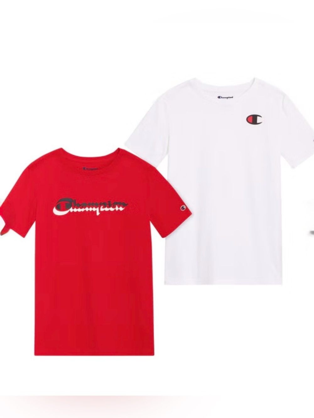 NWT: Champion Youth 2-Pack Graphic Tee Set - Red & White,Sz: Small (7/8)